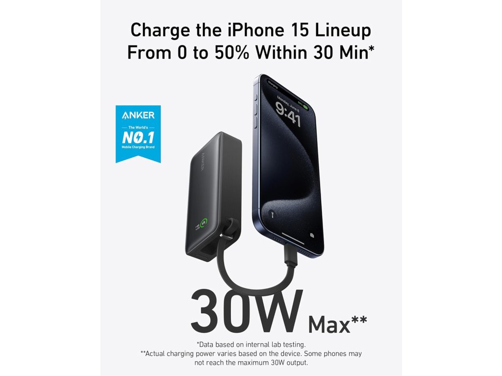 Anker Nano 10000 (30W) powerbanka detail